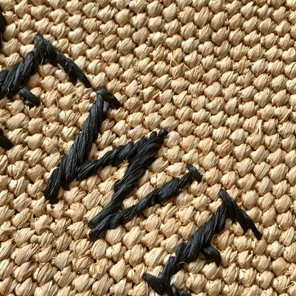 LOEWE 25S WE FONT TOTE BAG 24 IN NATURAL RAFFIA FIBER