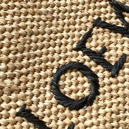 LOEWE 25S WE FONT TOTE BAG 24 IN NATURAL RAFFIA FIBER