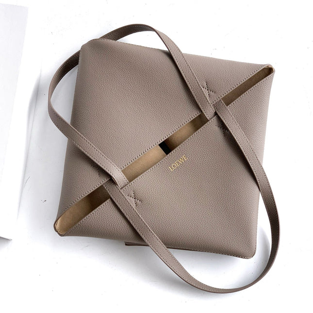 LOEWE 25S PUZZLE FOLD BAG 31 IN TAUPE NAPPA COWHIDE LEATHER