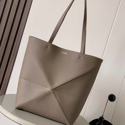LOEWE 25S PUZZLE FOLD BAG 31 IN TAUPE NAPPA COWHIDE LEATHER