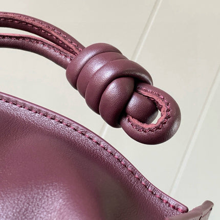 LOEWE 25S LARGE FLAMENCO CLUTCH BAG 30 IN DARK ROSEWOOD CALFSKIN