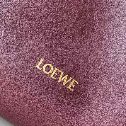 LOEWE 25S LARGE FLAMENCO CLUTCH BAG 30 IN DARK ROSEWOOD CALFSKIN