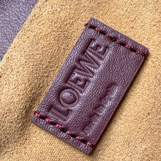 LOEWE 25S MEDIUM FLAMENCO CLUTCH BAG 23 IN DARK ROSEWOOD CALFSKIN
