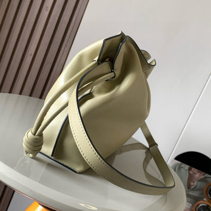 LOEWE 25S LARGE FLAMENCO CLUTCH BAG 30 IN DUSTY KHAKI CALFSKIN