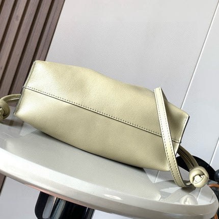 LOEWE 25S MEDIUM FLAMENCO CLUTCH BAG 23 IN DUSTY KHAKI CALFSKIN