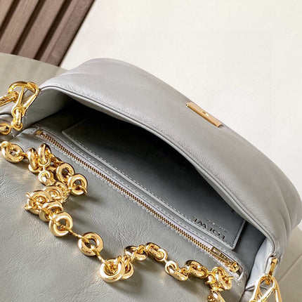 LOEWE 25S PUFFER GOYA BAG 23 IN LIGHT GRAY NAPPA LAMBSKIN