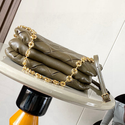 LOEWE 25S PUFFER GOYA BAG 23 IN KHAKI GREEN NAPPA LAMBSKIN