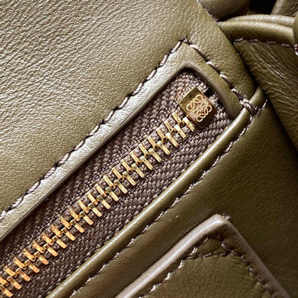 LOEWE 25S PUFFER GOYA BAG 23 IN KHAKI GREEN NAPPA LAMBSKIN