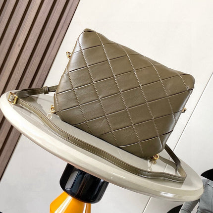 LOEWE 25S PUFFER GOYA BAG 23 IN KHAKI GREEN NAPPA LAMBSKIN