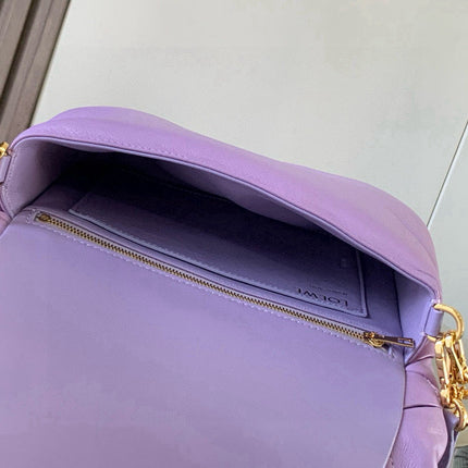 LOEWE 25S PUFFER GOYA BAG 23 IN LIGHT LAVENDER NAPPA LAMBSKIN