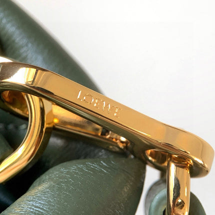 LOEWE 25S PUFFER GOYA BAG 20 IN DARK OLIVE GREEN NAPPA LAMBSKIN