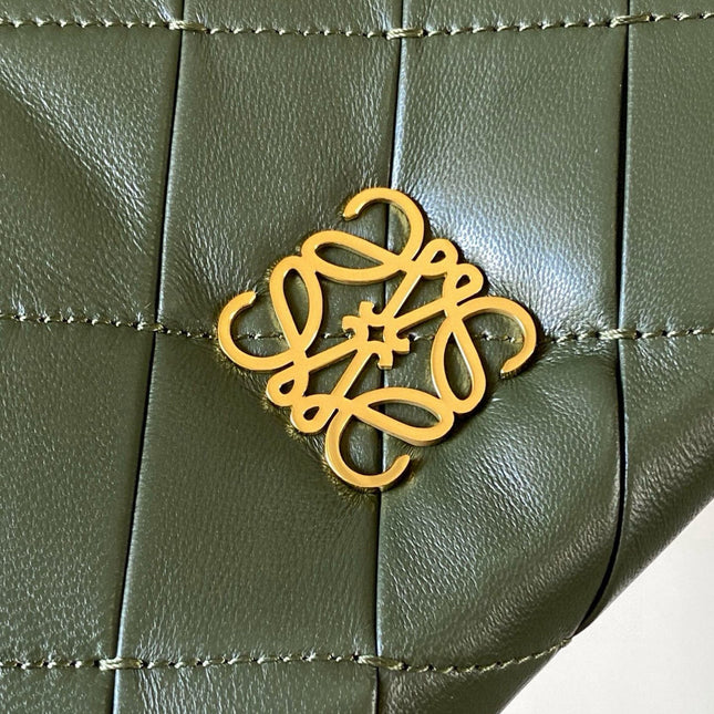 LOEWE 25S PUFFER GOYA BAG 20 IN DARK OLIVE GREEN NAPPA LAMBSKIN