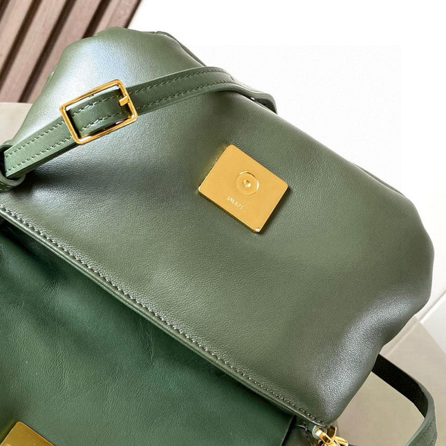 LOEWE 25S PUFFER GOYA BAG 20 IN DARK OLIVE GREEN NAPPA LAMBSKIN