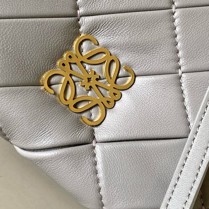 LOEWE 25S PUFFER GOYA BAG 20 IN LIGHT GRAY NAPPA LAMBSKIN