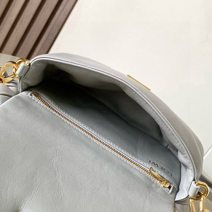 LOEWE 25S PUFFER GOYA BAG 20 IN LIGHT GRAY NAPPA LAMBSKIN