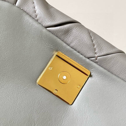 LOEWE 25S PUFFER GOYA BAG 20 IN LIGHT GRAY NAPPA LAMBSKIN