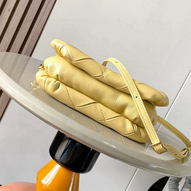 LOEWE 25S PUFFER GOYA BAG 20 IN LIGHT YELLOW NAPPA LAMBSKIN