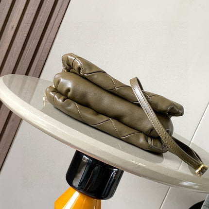 LOEWE 25S PUFFER GOYA BAG 20 IN KHAKI GREEN NAPPA LAMBSKIN