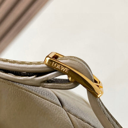 LOEWE 25S PUFFER GOYA BAG 20 IN KHAKI GREEN NAPPA LAMBSKIN