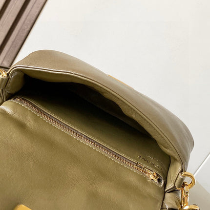 LOEWE 25S PUFFER GOYA BAG 20 IN KHAKI GREEN NAPPA LAMBSKIN