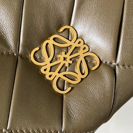 LOEWE 25S PUFFER GOYA BAG 20 IN KHAKI GREEN NAPPA LAMBSKIN