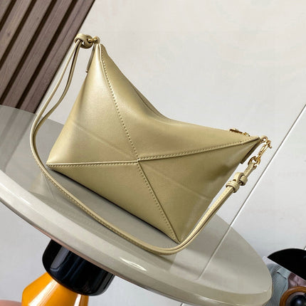 LOEWE 25S PUZZLE FOLD BAG 23 IN DARK BEIGE CALFSKIN