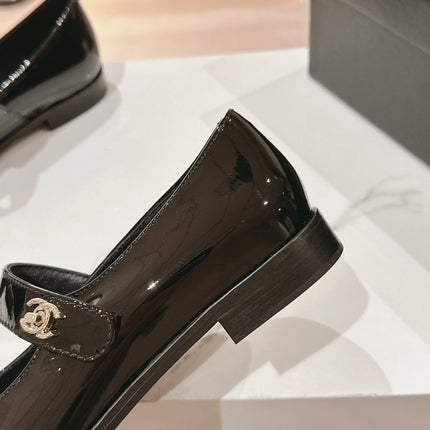 mary jane flat black patent calfskin