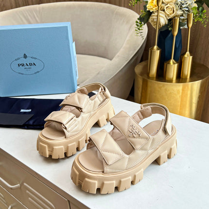 PRA MONOLITH NAPPA SANDALS BEIGE LAMBSKIN