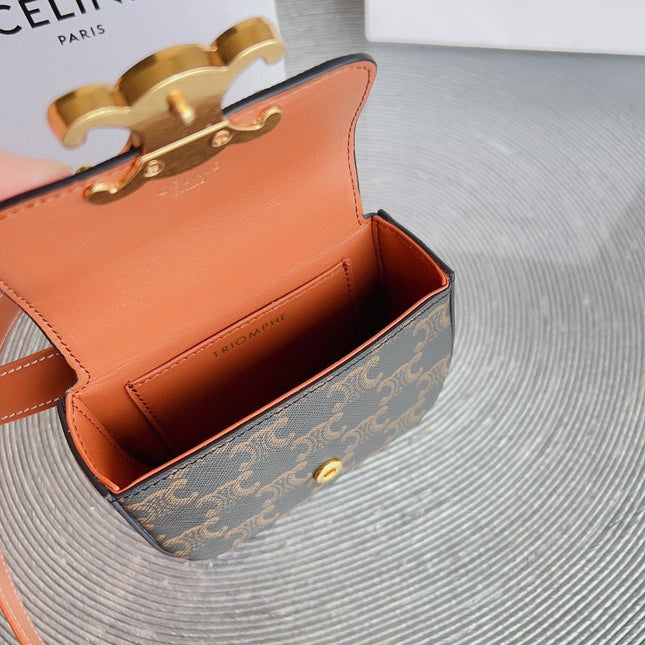 CL BELT MONOGRAM BROWN BAG TRIOMPHE 25 MM BELT TRIOMPHE ORANGE CALFSKIN