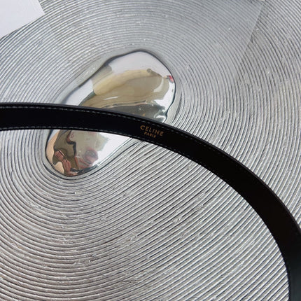 CL BELT BAG TRIOMPHE 25 MM BELT TRIOMPHE BLACK CALFSKIN GOLD HARDWARE