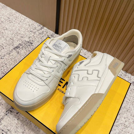 FENDI 25S MATCH SNEAKERS IN CREAM WHITE CALFSKIN STYLE 13