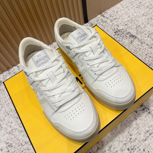 FENDI 25S MATCH SNEAKERS IN CREAM WHITE CALFSKIN STYLE 13