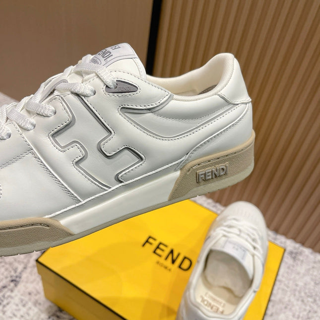 FENDI 25S MATCH SNEAKERS IN CREAM WHITE CALFSKIN STYLE 13