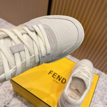 FENDI 25S MATCH SNEAKERS IN BEIGE FABRIC AND SUEDE STYLE 6