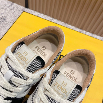 FENDI 25S MATCH SNEAKERS IN BLACK SUEDE MIX WHITE CALFSKIN STYLE 4