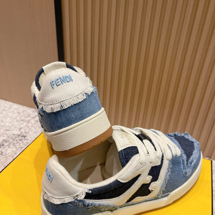 FENDI 25S MATCH SNEAKERS IN BLUE DENIM STYLE 1