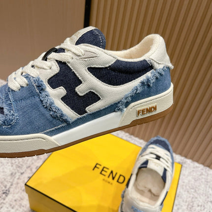 FENDI 25S MATCH SNEAKERS IN BLUE DENIM STYLE 1