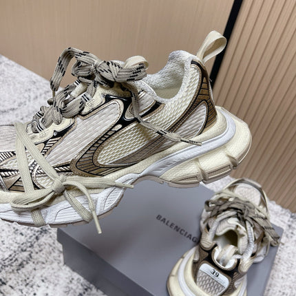 BALENCIAGA 25S 3XL SNEAKERS IN TAUPE GRAY MIX BLACK PU LEATHER