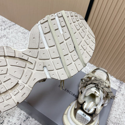 BALENCIAGA 25S 3XL SNEAKERS IN TAUPE GRAY MIX BLACK PU LEATHER