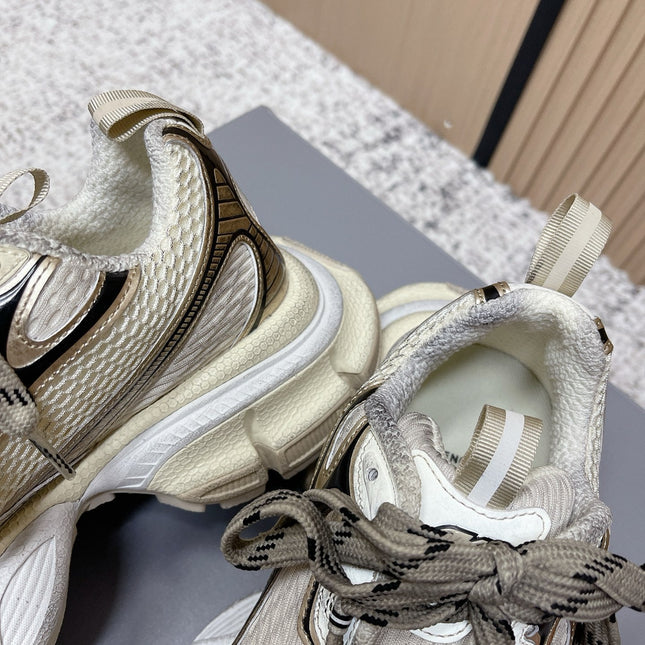 BALENCIAGA 25S 3XL SNEAKERS IN TAUPE GRAY MIX BLACK PU LEATHER
