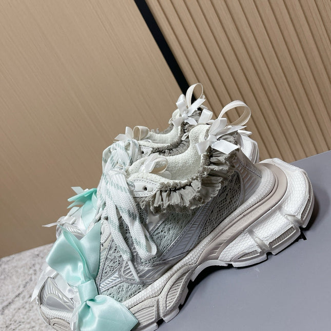 BALENCIAGA 25S 3XL SNEAKERS IN WHITE MIX GREY PU LEATHER