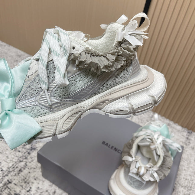 BALENCIAGA 25S 3XL SNEAKERS IN WHITE MIX GREY PU LEATHER