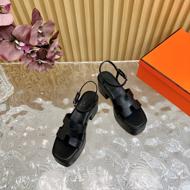 JAM 30 SANDAL IN BLACK CALFSKIN