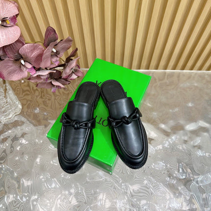 OPEN-BACK LOAFER REALISED IN BLACK SOFT CALFSKIN