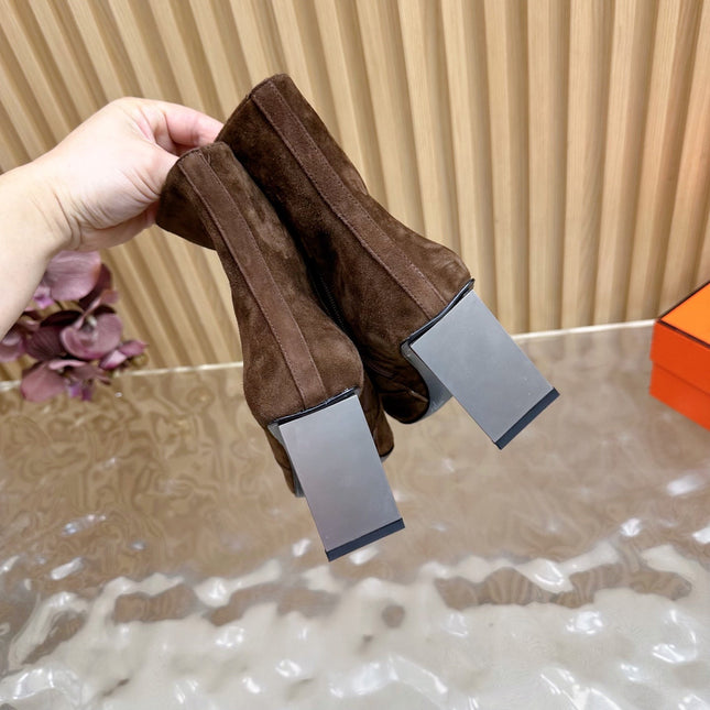 HM 25S ANKLE BOOTS 70 MM IN BROWN SUEDE