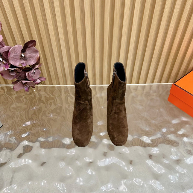 HM 25S ANKLE BOOTS 70 MM IN BROWN SUEDE