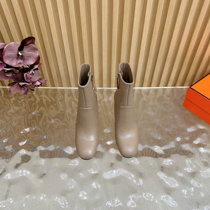 HM 25S ANKLE BOOTS 70 MM IN DUSTY BEIGE LAMBSKIN