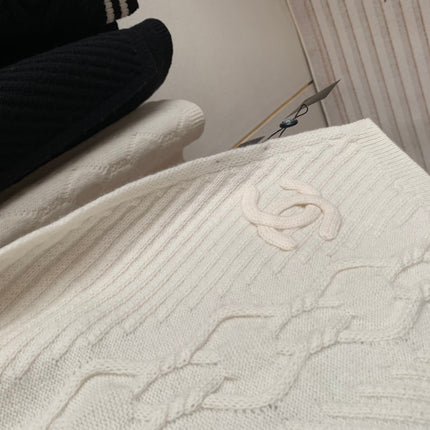 KNIT SCARF 200 CM IN WHITE CASHMERE 392882