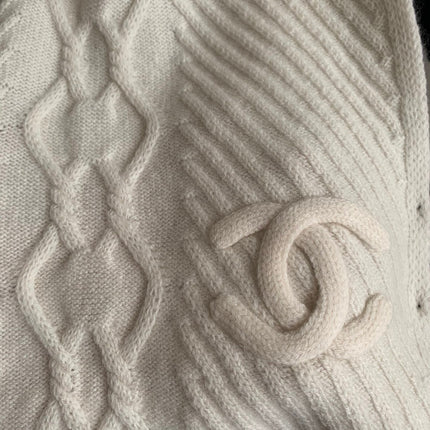 KNIT SCARF 200 CM IN WHITE CASHMERE 392882