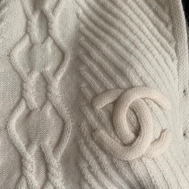 KNIT SCARF 200 CM IN WHITE CASHMERE 392882